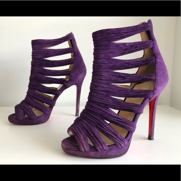 Christian Louboutin Shoes - CHRISTIAN LOUBOUTIN CAGED GLADIATOR SUEDE BOOTIES